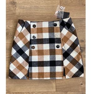 Plaid High-Rise Mini Skirt